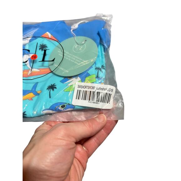 Caden Lane Longsleeve Rash Guard Swim Romper Shortie in Blue, 12-18mos, NWT - Picture 3 of 10